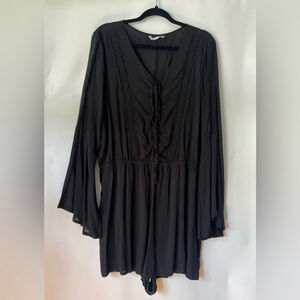 La Vie En Rose aqua, Women’s Beachwear Romper - Black. Size: XL